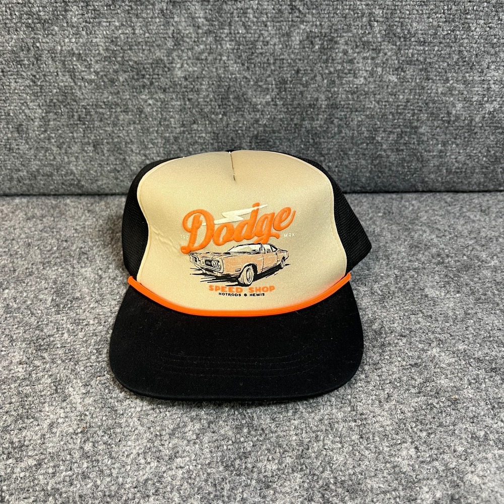 H3 Headwear Dodge Trucker Cap Mens One Size Beige Black Adjustable Snapback
